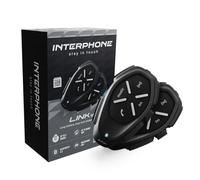 INTERPHONE Link HD - Doble - Intercomunicador para Casco de Moto, estéreo, Alta fidelidad, 40 mm, Uso piloto - piloto, Distancia 300 m, autonomía 20 Horas, GPS, TFT, Impermeable IPX67