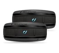 Interphone Shape - Doble - Auriculares Bluetooth Intercom para Motocicletas, Uso del piloto: Pasajero, autonomía de hasta 12 Horas, MP3, GPS, Impermeable, IP67 Universal.