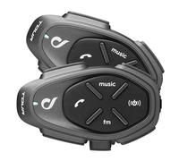 INTERPHONE TOUR HD - Doble - Intercomunicador estéreo de alta fidelidad para casco de motocicleta de 40 mm, 4 motociclistas, alcance de 1,5 km, 25 horas de batería, carga rápida, TFT, Waterproof