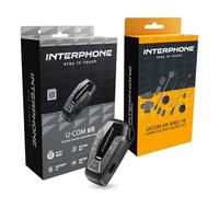 Interphone U-COM 6R - Intercomunicador Moto Individual con Kit para Segundo Casco, Comunicación Bluetooth 5.1 hasta 1 km para GPS y Llamadas, Batería 15h, Resistente al Agua IP67