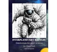 Interplanetary Battles: Adult Coloring Book - 25 Incredible Designs of Cosmonauts and Aliens at War, Easy to Color with Pencils: Cosmonauts and Aliens in Conflict