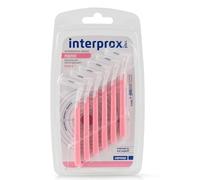 Interprox Cepillo interproximal Plus Nano X6 | 0,38 mm, cabeza de cepillo angular, rosa, paquete de 6, cepillos interdentales