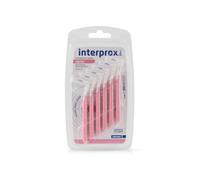 Interprox de 0,38 mm rosado más cepillo interproximal Nano - Pack de 6 | 0,38 mm, cabeza de cepillo angular, rosa, paquete de 6, cepillos interdentales