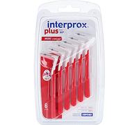 INTERPROX Plus - Mini cepillos interdentales cónicos, color rojo (paquete de 6)
