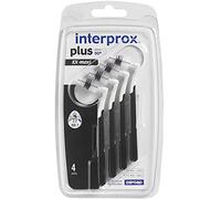 Interprox Plus Xx Maxi Nero 4p | XX Maxi, cabezal de cepillo en ángulo, negro, paquete de 4, cepillos interdentales