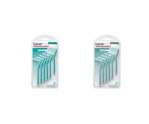 INTERPROXIMAL - Cepillo Interdental Angular Extrafino 6 Unidade, Mango Angulado, Máxima Eficacia, Filamentos Tynex, Cerdas Extrafinas, Previene y Elimina la Placa Bacteriana (Paquete de 2)
