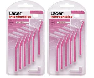 INTERPROXIMAL - Cepillo Interdental Angular Ultrafino 6 Unidade, Mango Angulado, Máxima Eficacia, Filamentos Tynex, Previene y Elimina la Placa Bacteriana, Cerdas Suaves (Paquete de 2)