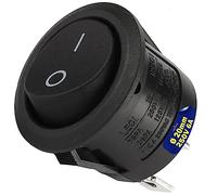Interruptor 0-1 Basculante Ø 20mm 250V 6A 2 Fastons 4,8mm Cuerpo Negro Garantía de 10 Años - MONTERAL
