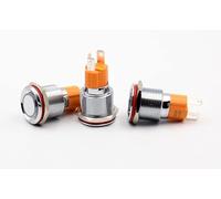 Interruptor 1 unids/lote, interruptor de botón Metal 19mm, anillo bloqueo automático con inicio luz for detener la modificación del coche actual 10a a prueba agua(Blu,24V)