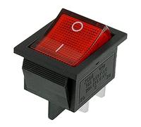 Interruptor 1 unids/lote luz roja DPST encendido/apagado en el barco interruptor basculante 16A/250V 20A/125V AC 30x21mm