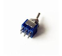 Interruptor 10 piezas Mini 6 pines 3 posiciones interruptores ON-Off-ON DPDT interruptor 6A/125V AC MTS-203 azul