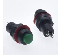 Interruptor 10 Uds. Mini botón redondo pequeño DS-211 DS-213 interruptor de pulsador 10mm momentáneo/autobloqueo miniatura 1A 250V(DS-211 green-Self Locking)