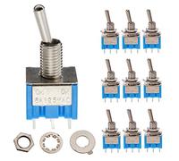 Interruptor 10 Uds MTS-202 azul 2 posiciones 6 pines DPDT juego de interruptores ON-ON 6A 125V AC Mini interruptor pequeño tipo DPDT interruptor disyuntor