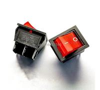 Interruptor 10 unids/lote luz roja 4 pines interruptor de botón encendido/apagado barco 250V 15A AC AMP 125V/20A P0.5 25x31mm interruptores Rocer CD4-202