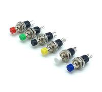 Interruptor 100PCS 7mm PBS-105 de botón pulsador 2 pines Apagado- Momentáneo Normalmente abierto 1A 250VAC Interruptores autodescanso(Blanc)