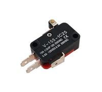 Interruptor 5 piezas V-155-1C25 de punta, interruptor límite, manija corta, rodillo, plateada