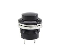 Interruptor 5 uds momentáneo SPST NO rojo verde tapa redonda interruptor de botón AC 6A/125V 3A/250V(Noir)