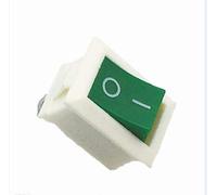 Interruptor 50PCS ST159 ROC 6A 250V ON-Off Blac/Blanco/Rojo/Verde Botón de encendido 21mmx15mm 2PIN Tipo barco Interruptores(Green white)