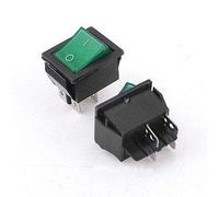 Interruptor AC250V 15A I/O ON-Off 4P DPST Lámpara indicadora verde Rocer 2 piezas