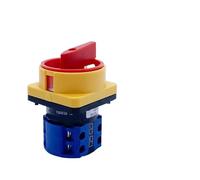 Interruptor aislador 20A/25A, dos posiciones, 1/2/3 polos, desconexión LW26GS, 48x48mm, 64x64mm, Selector de leva giratorio con candado, Piezas(20A 2Pole 64mmPanel)