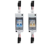 Interruptor Aislador Fotovoltaico Caja combinadora fotovoltaica solar con MCB de CC IP65 HT 2 vías 600/1000 V, 1 entrada, salida cables a juego, caja impermeable(2P 600V,20A)