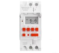 Interruptor astronómico, interruptor programable, pantalla LCD retroiluminada 24 horas, interruptor de carril DIN, para lámparas, equipos de iluminación, etc., diseño de batería reemplazable