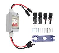 Interruptor Automático 2P DC 500V 32A, Caja Estanca IP65 Sin Cable - Protección Contra Sobretensiones, Fácil Instalación, Uso en Sistemas Solares (Con cable y conexión fotovoltaica)