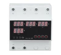 Interruptor Automático de Transferencia ATS 63A 3 Fases con Pantalla LED, Regulador de Voltaje Ajustable para Generador e Inversor, Cambio Automático entre Fuentes de Energía, Prot