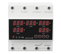 Interruptor Automático de Transferencia Trifásico para Generadores e Inversores, de 4 Cables, 63A, con Protección de Voltaje y Pantalla LED, Prioriza Alimentación de Red