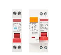 Interruptor Automático Disyuntor de corriente Residual de 18MM 36MM 1P + N 230V 6/10/16/25/32/40/50/63A con protección contra fugas de corriente corta y excesiva MCB(36MM,50A)