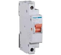 Hager serie mn - Interruptor automático mn 1 polo+neutro 32a curva-c
