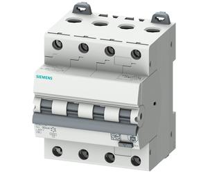 Interruptor Automático RCBO 4P Siemens 16A 30mA Tipo A 6kA - 5SU13466FP16