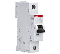 Interruptor automático S201-C20, 1P, curva tipo C, 20 A, capacidad de corte máxima de 6 kA a 230/400 VAC (Referencia: ABB 2CDS251001R0204), blanco y rojo