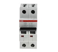 Interruptor automático S202-K6, 2P, curva tipo K, 6 A, capacidad de corte máxima de 6 kA a 230/400 VAC (Referencia: ABB 2CDS252001R0377)