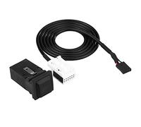 Interruptor AUX USB para automóvil, Interruptor de Cable de Audio AUX USB para automóvil, Adaptador de Cable de arnés de Cables de Enchufe Cable de Entrada de Audio Vedio con Cable Apto para