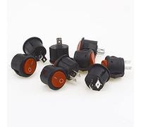 Interruptor basculante 16 mm de diámetro Pequeños interruptores basculantes redondos for barcos Negro Mini redondo Negro Blanco Rojo 2 pines ON-Off (Color : Red 5PCS)(Red 10pcs)