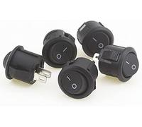 Interruptor basculante 16 mm de diámetro Pequeños interruptores basculantes redondos for barcos Negro Mini redondo Negro Blanco Rojo 2 pines ON-Off (Color : Red 5PCS)(Black 5pcs)