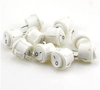 Interruptor basculante 16 mm de diámetro Pequeños interruptores basculantes redondos for barcos Negro Mini redondo Negro Blanco Rojo 2 pines ON-Off (Color : Red 5PCS)(White 10pcs)