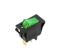 Interruptor basculante 20 A 125 V CA, 28 x 14 mm, encendido/apagado SPST, 3 pines, LED de 12 V, 2 posiciones, 15 A 250 V CA con enclavamiento.(3P A green light)
