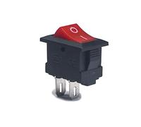 Interruptor basculante 5/10 Uds. Lote de miniinterruptor de botón negro 6A 250V KCD1 2 pines interruptor basculante de encendido/apagado a presión 15MM * 10MM negro rojo(Rot,5 pcs)