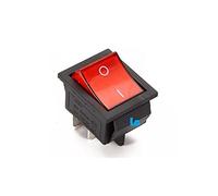 Interruptor Basculante Bipolar - Luminoso - 16A / 250V - 20A / 125V - Con Tecla Roja