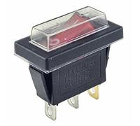 Interruptor Basculante Conmutador de 3 Posiciones, 3 Polos Iluminado a 230 V 15 A con Cubierta Impermeable (1)