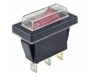 Interruptor Basculante Conmutador de 3 Posiciones, 3 Polos Iluminado a 230 V 15 A con Cubierta Impermeable (1)