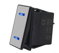 Interruptor basculante de 12 V 24 V, luz LED azul, resistente al agua, SPST para interruptor para salpicadero de vehículo, yate para ATV, UTV, todoterreno, resistente, 37 x 21 mm