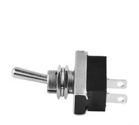 Interruptor basculante de 12 V 25 A SPST, interruptor basculante de metal con contactos plateados, para salpicadero y coche, negro/plata, apto para orificio de 12,5 mm (1 unidad)