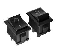 Interruptor basculante de 2 piezas Premium One Off empotrable interruptor basculante On Off DIY AC 250 V 220 V 6 A 2 Pin Negro Rectangular 2 posiciones