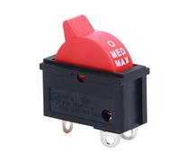 Interruptor basculante de 3 pines de 3 velocidades para barcos, SPDT Snap in Wipp, botón para secador de pelo, ventiladores eléctricos, dispensador de agua, placa de botón pulsador, color negro
