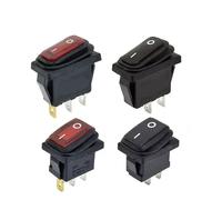 Interruptor basculante de 3 pines SPST for salpicadero de coche, barco, marino, KCD1, 10 unidades, luz LED roja de 12 V, 220 V, 10 A, 250 V CA, encendido y apagado.(KCD1,BLUE LIGHT_220V)