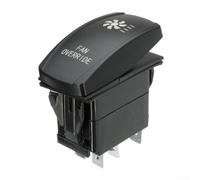 Interruptor basculante de 5 pines de 12 V 20 A con indicador LED rojo, voltaje dual CC 12 V/24 V, SPST de encendido/apagado, clasificación IP66, control de anulación del ventilador para ATV, UTV