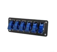 Interruptor basculante de 6 posiciones para panel de control con indicadores LED azules, protección de fusibles de 10 A y doble voltaje 12 V 24 V, soporte para uso en vehículos